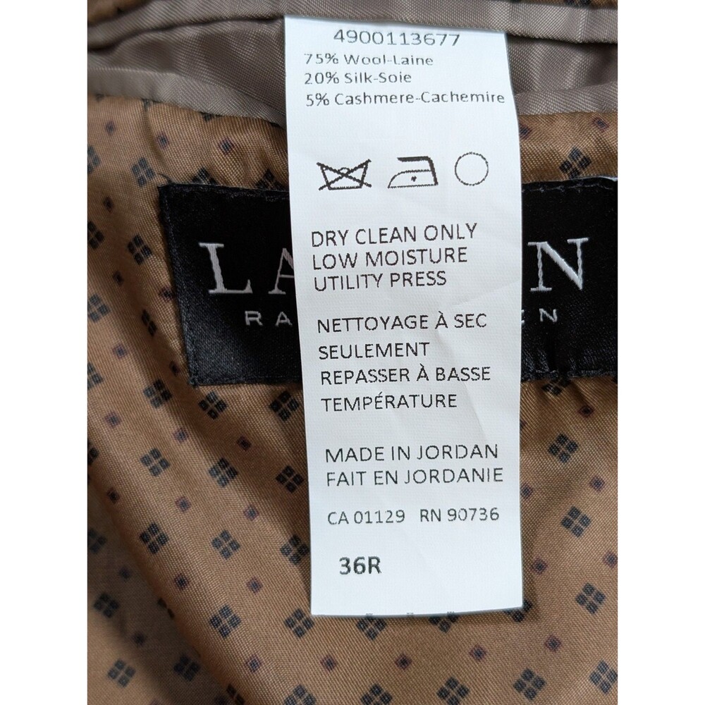 Lauren Ralph Lauren Black Label Blazer 36R Tan Wool Silk Cashmere Coat - Picture 9 of 11